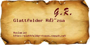 Glattfelder Rózsa névjegykártya